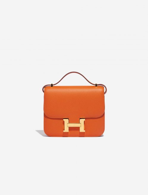 Pre-owned Hermès bag Constance 18 Epsom Feu Orange Front | Sell your designer bag on Saclab.com