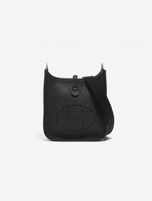 Pre-owned Hermès bag Evelyne 16 Taurillon Clemence Black Black Front | Sell your designer bag on Saclab.com