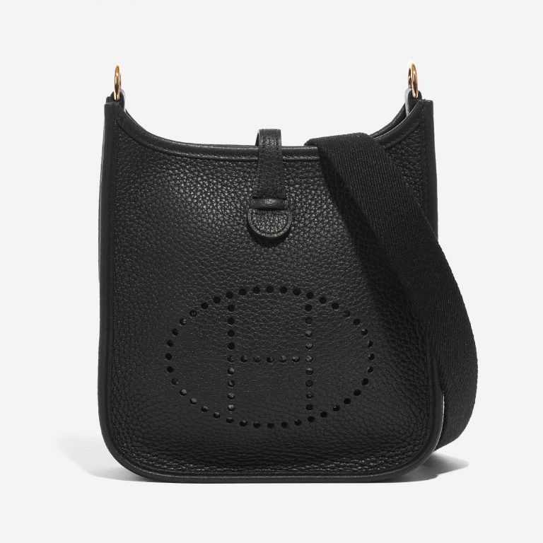 Pre-owned Hermès bag Evelyne 16 Taurillon Clemence Black Black Front | Sell your designer bag on Saclab.com
