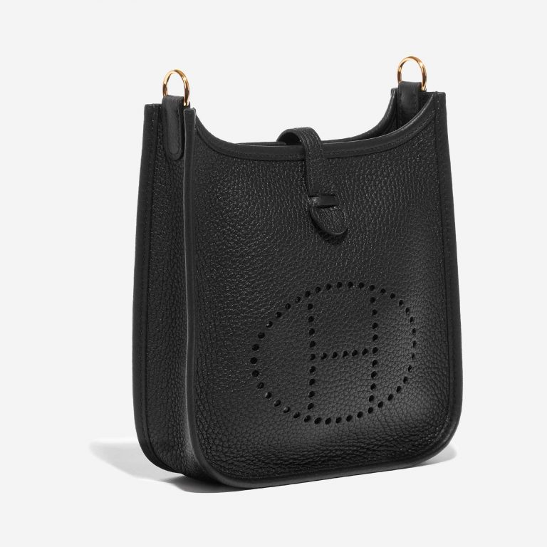 Pre-owned Hermès bag Evelyne 16 Taurillon Clemence Black Black Side Front | Sell your designer bag on Saclab.com