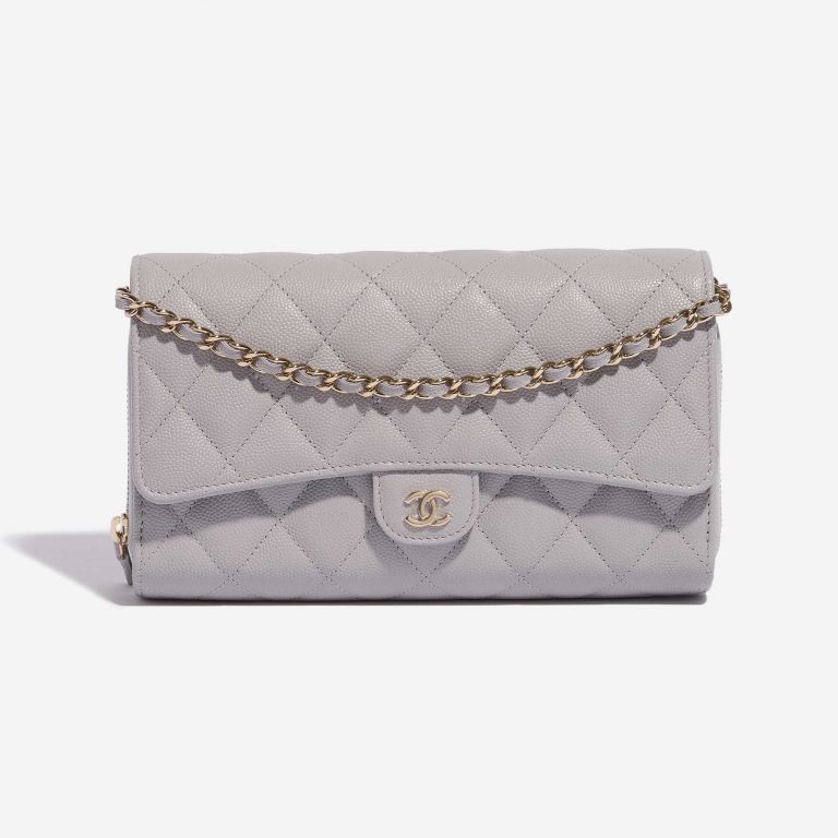 Pre-owned Chanel bag Timeless WOC Caviar Grey Grey Front | Sell your designer bag on Saclab.com