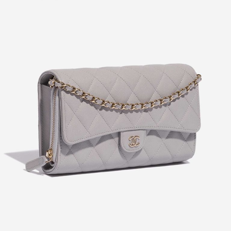 Pre-owned Chanel bag Timeless WOC Caviar Grey Grey Side Front | Sell your designer bag on Saclab.com