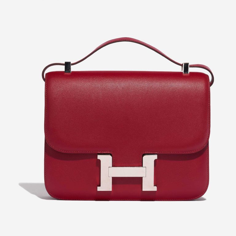 Pre-owned Hermès bag Constance 24 Swift Rubis Red Front | Sell your designer bag on Saclab.com