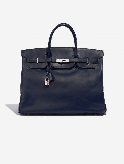 Pre-owned Hermès bag Birkin 40 Swift Blue Royale Blue Front | Sell your designer bag on Saclab.com