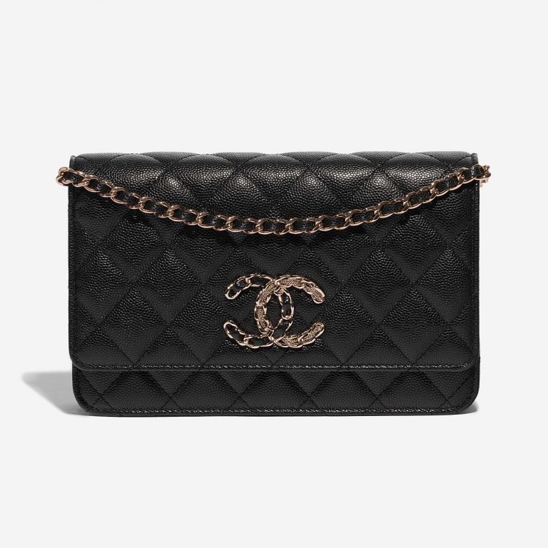Pre-owned Chanel bag WOC Caviar Black Black Front | Sell your designer bag on Saclab.com