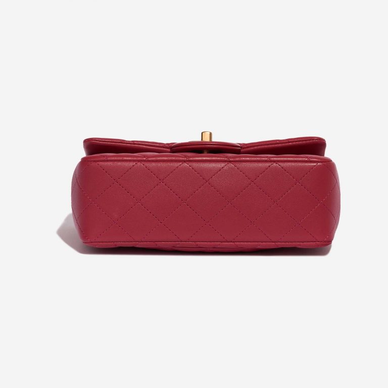 Pre-owned Chanel bag Timeless Mini Rectangular Lamb Raspberry Pink, Red, Rose Bottom | Sell your designer bag on Saclab.com