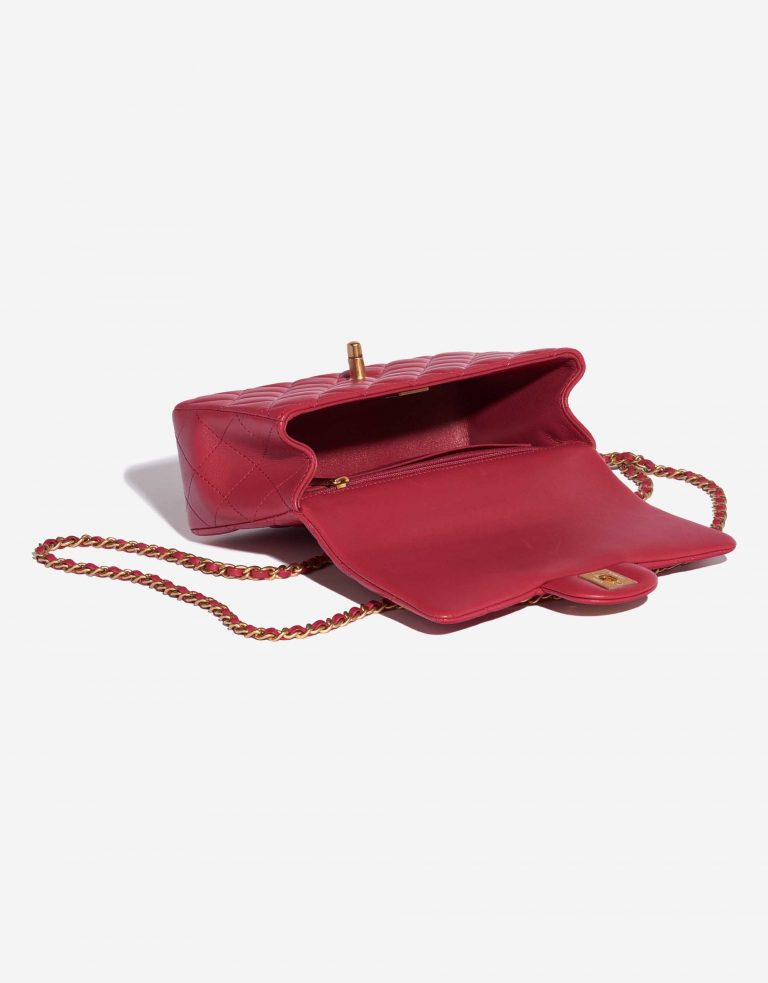 Pre-owned Chanel bag Timeless Mini Rectangular Lamb Raspberry Pink, Red, Rose Inside | Sell your designer bag on Saclab.com