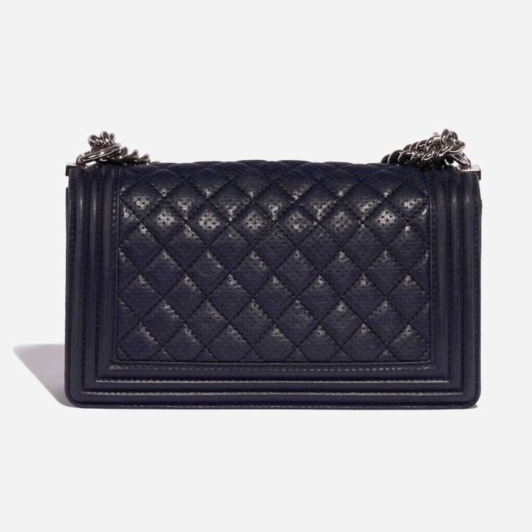 Pre-owned Chanel bag Boy Old Medium Lamb Blue Blue Back | Sell your designer bag on Saclab.com