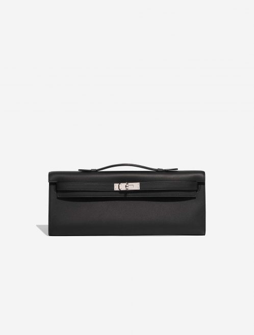 Pre-owned Hermès bag Kelly Cut Clutch Swift Black Black Front | Sell your designer bag on Saclab.com