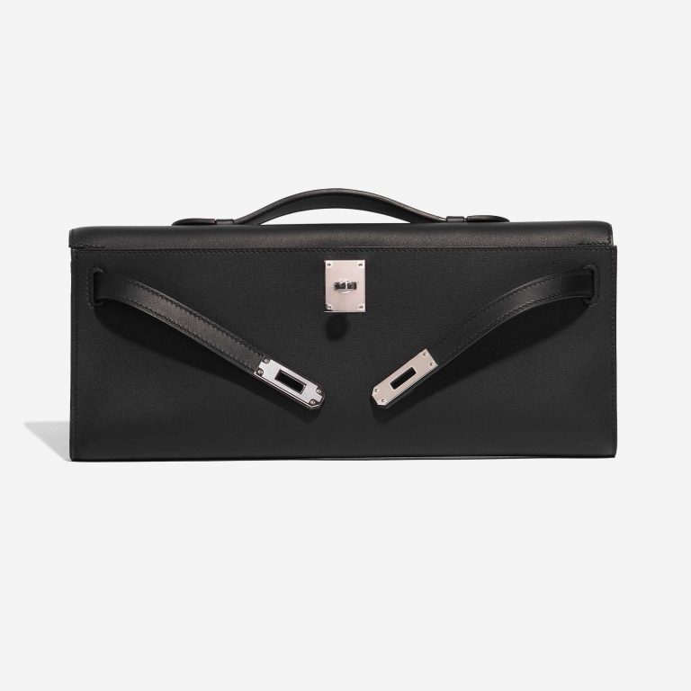 Pre-owned Hermès bag Kelly Cut Clutch Swift Black Black Front Open | Sell your designer bag on Saclab.com