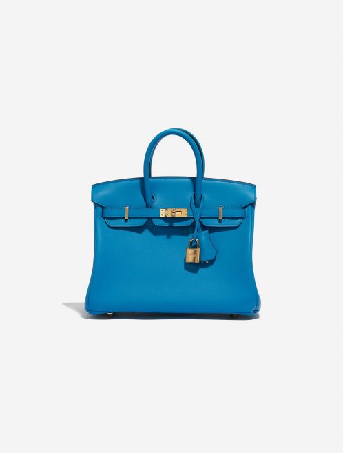Pre-owned Hermès bag Birkin 25 Swift Blue Frida Blue Front | Sell your designer bag on Saclab.com