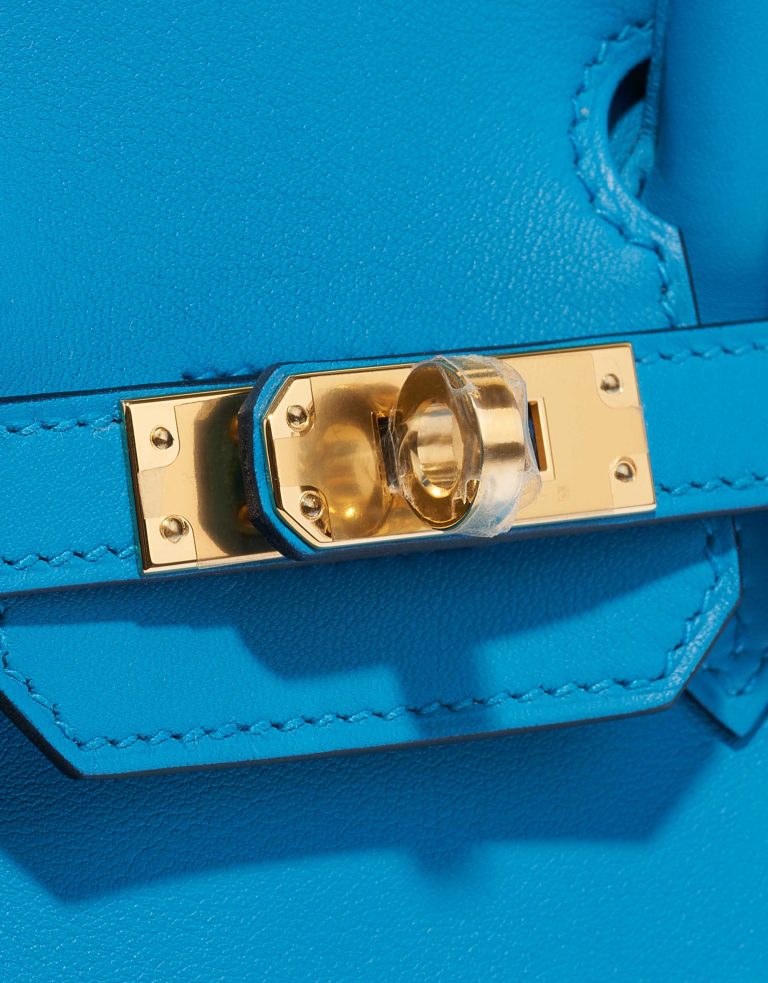 Pre-owned Hermès bag Birkin 25 Swift Blue Frida Blue Closing System | Sell your designer bag on Saclab.com