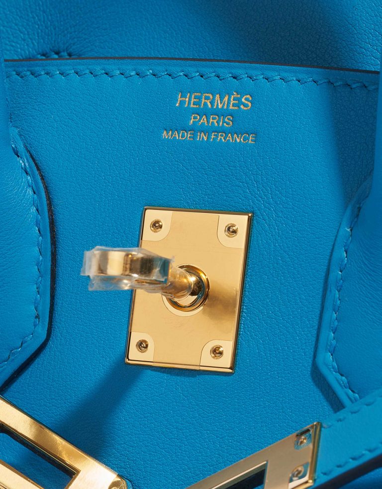 Pre-owned Hermès bag Birkin 25 Swift Blue Frida Blue Closing System | Sell your designer bag on Saclab.com