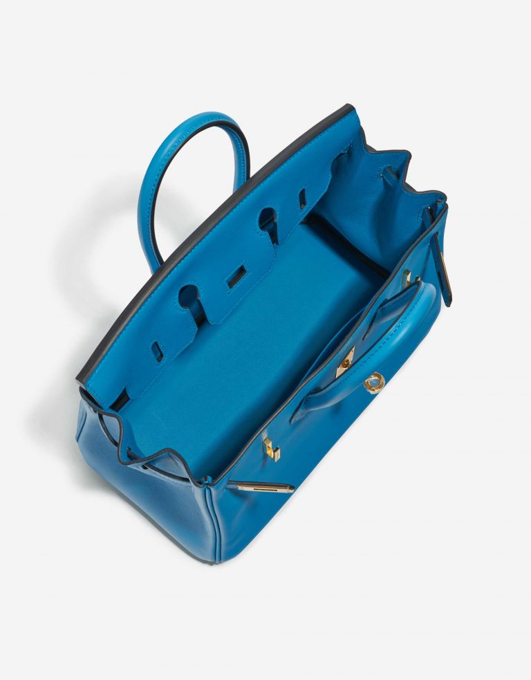 Pre-owned Hermès bag Birkin 25 Swift Blue Frida Blue Inside | Sell your designer bag on Saclab.com
