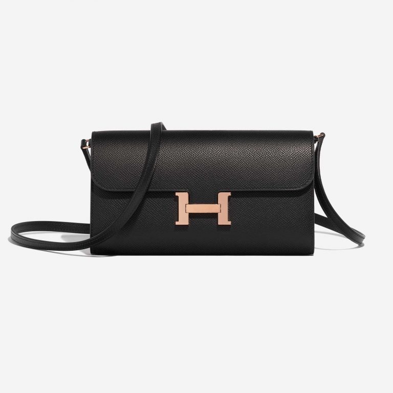 Pre-owned Hermès bag Constance To Go Epsom Black Black Front | Sell your designer bag on Saclab.com