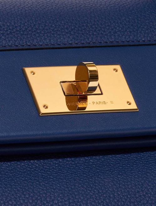 Pre-owned Hermès bag 24/24 35 Clemence / Swift Deep Blue Blue Closing System | Sell your designer bag on Saclab.com