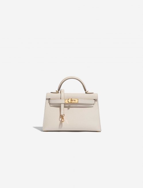 Pre-owned Hermès bag Kelly Mini Epsom Craie White Front | Sell your designer bag on Saclab.com