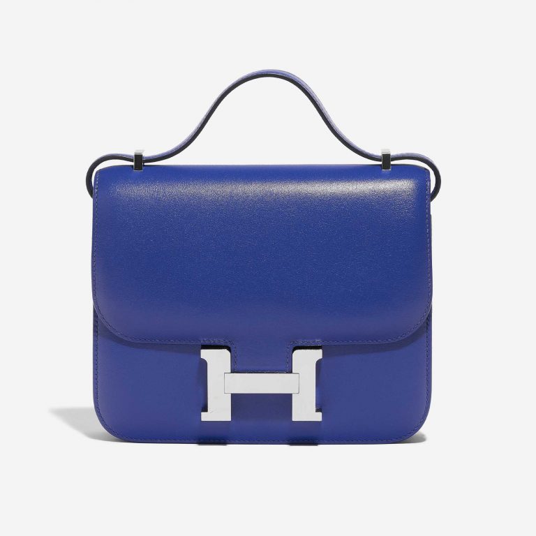 Pre-owned Hermès bag Constance 18 Swift Blue Electrique Blue Front | Sell your designer bag on Saclab.com