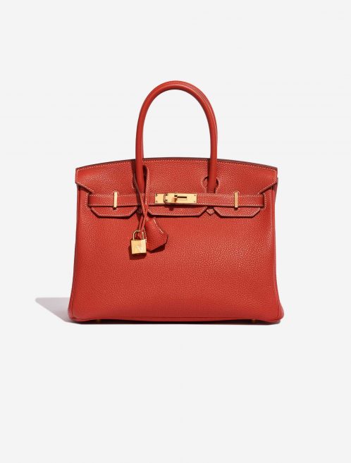 Pre-owned Hermès bag Birkin 30 Togo Rouge Sanguine Red Front | Sell your designer bag on Saclab.com