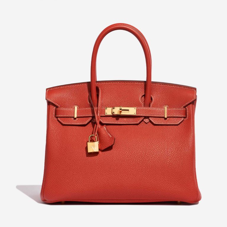 Pre-owned Hermès bag Birkin 30 Togo Rouge Sanguine Red Front | Sell your designer bag on Saclab.com