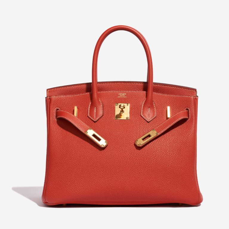 Pre-owned Hermès bag Birkin 30 Togo Rouge Sanguine Red Front Open | Sell your designer bag on Saclab.com