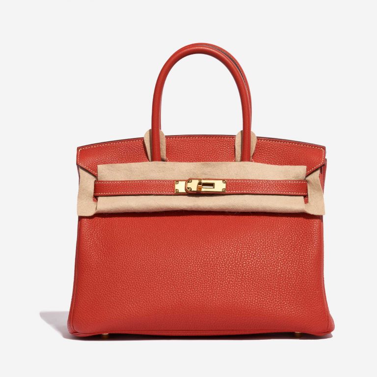 Pre-owned Hermès bag Birkin 30 Togo Rouge Sanguine Red Front Velt | Sell your designer bag on Saclab.com