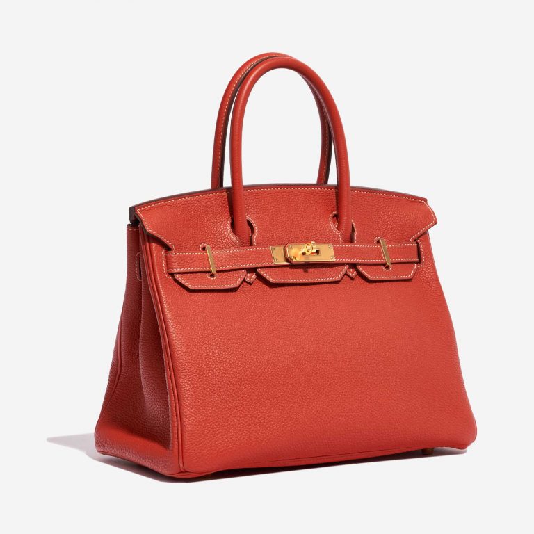 Pre-owned Hermès bag Birkin 30 Togo Rouge Sanguine Red Side Front | Sell your designer bag on Saclab.com