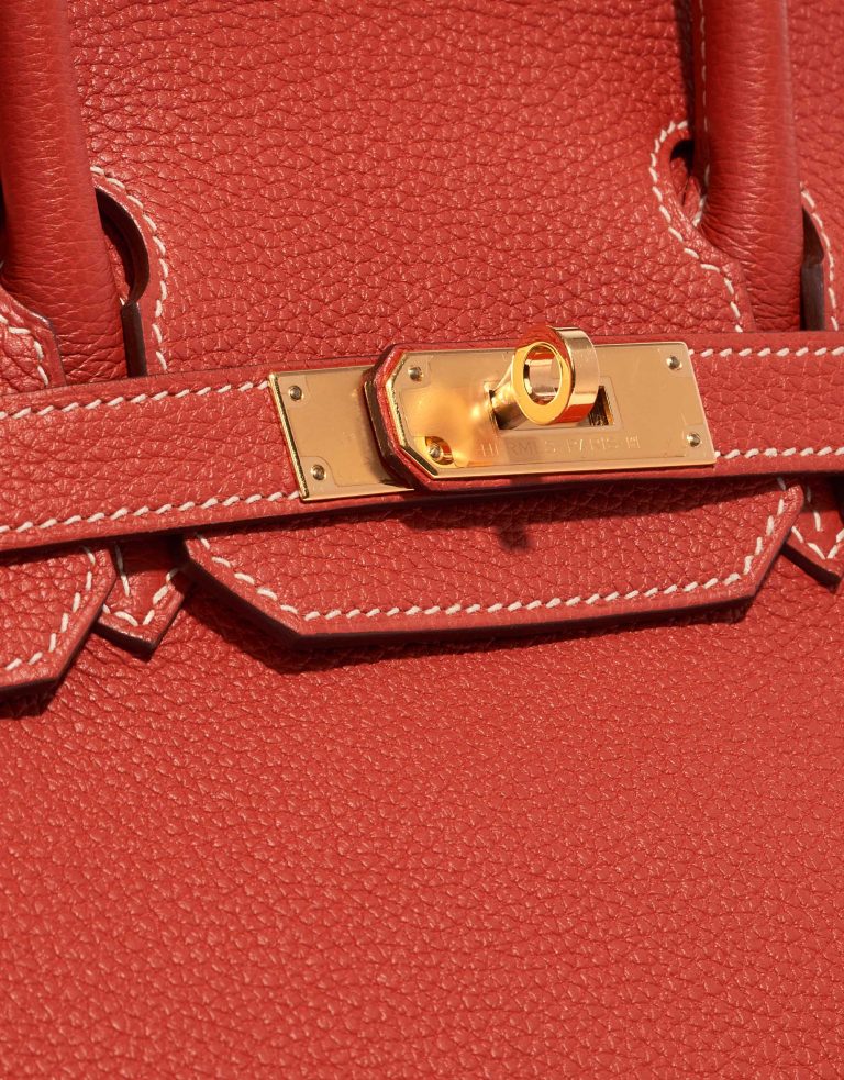Pre-owned Hermès bag Birkin 30 Togo Rouge Sanguine Red Closing System | Sell your designer bag on Saclab.com