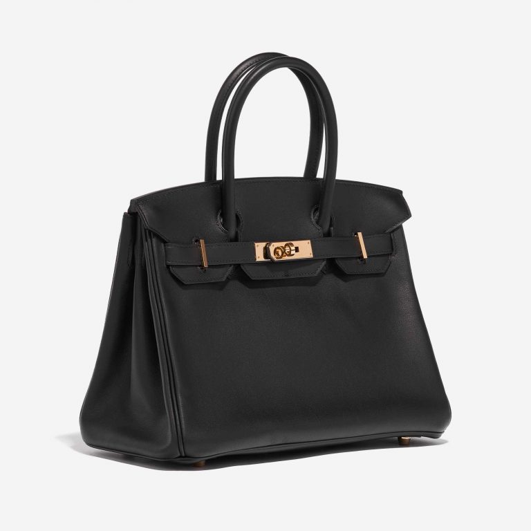 Pre-owned Hermès bag Birkin 30 HSS Swift Black / Magnolia Black, Pink, Violet Side Front | Sell your designer bag on Saclab.com