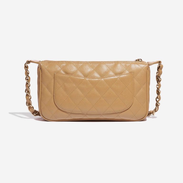 Pre-owned Chanel bag Vintage Crossbody Caviar Beige Beige Back | Sell your designer bag on Saclab.com