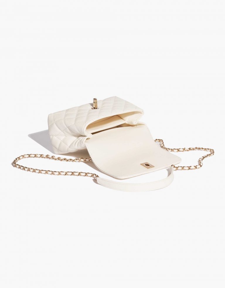 Pre-owned Chanel bag Timeless Handle Extra Mini Caviar White White Inside | Sell your designer bag on Saclab.com