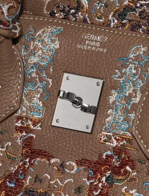 Pre-owned Hermès bag Birkin 35 Togo / Embroidery customised by Jay Ahr Brown, Multicolour Logo | Sell your designer bag on Saclab.com