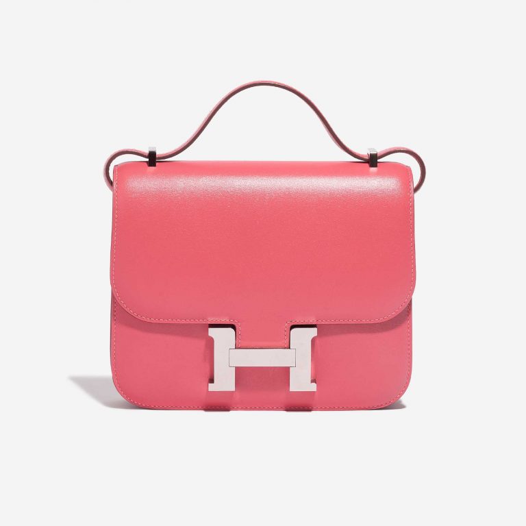 Pre-owned Hermès bag Constance 18 Tadelakt Rose Lipstick Pink Front | Sell your designer bag on Saclab.com