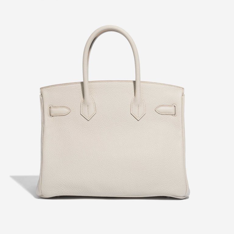 Pre-owned Hermès bag Birkin 30 Clemence Beton White Back | Sell your designer bag on Saclab.com