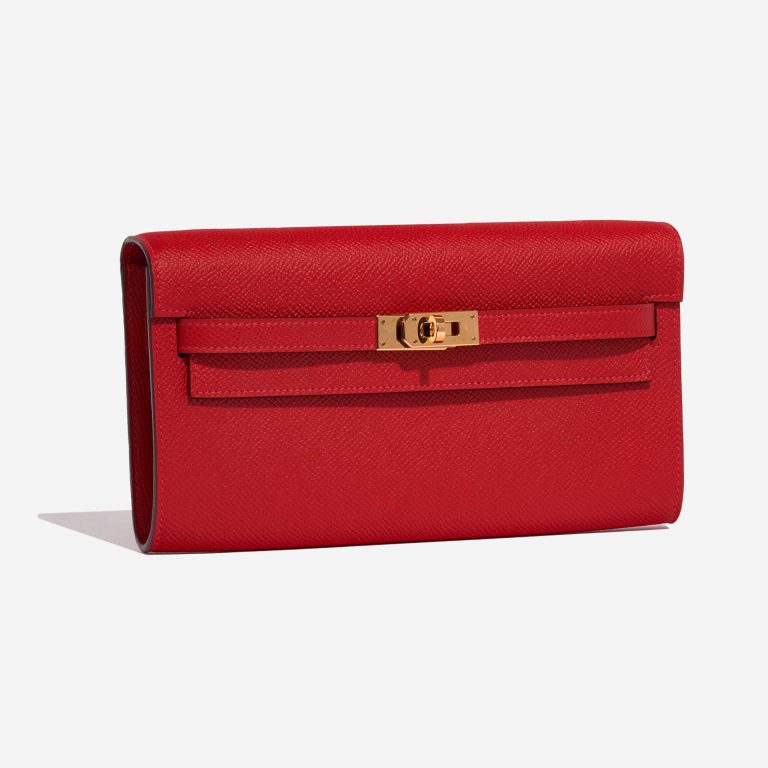 Pre-owned Hermès bag Kelly to-go Epsom Rouge Casaque Red Side Front | Sell your designer bag on Saclab.com