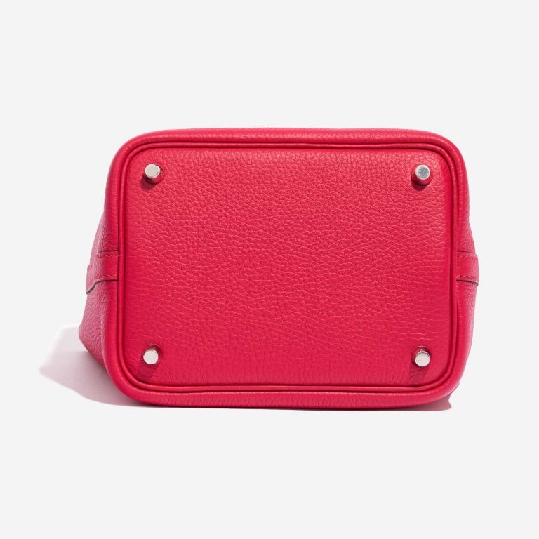 Pre-owned Hermès bag Picotin 18 Taurillon Clemence / Swift  Framboise / Rouge Sellier Pink, Red Bottom | Sell your designer bag on Saclab.com