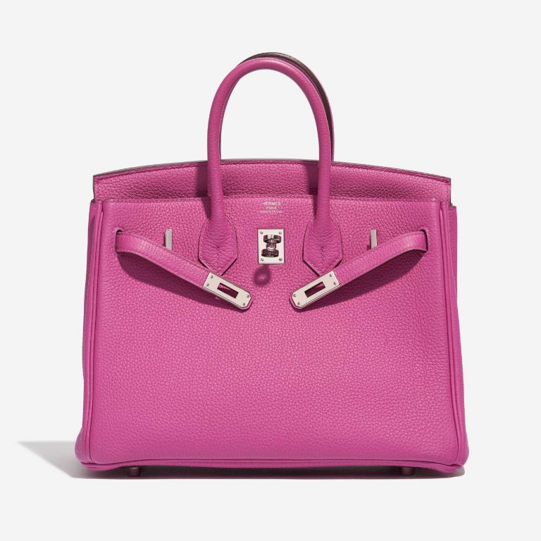 Pre-owned Hermès bag Birkin 25 Togo Magnolia Pink, Violet Front Open | Sell your designer bag on Saclab.com