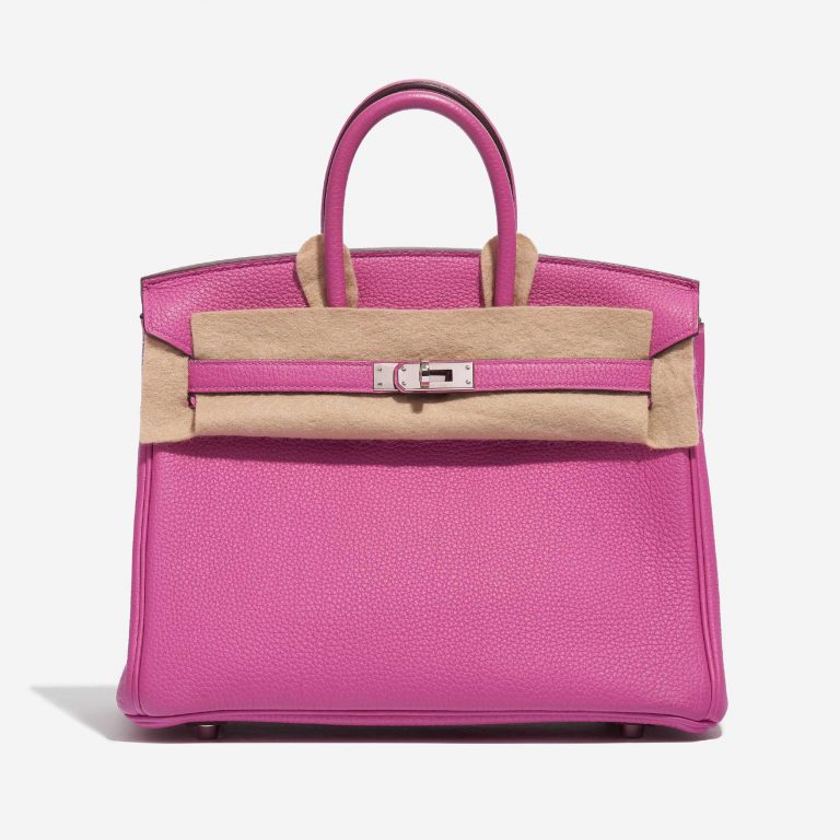 Pre-owned Hermès bag Birkin 25 Togo Magnolia Pink, Violet Front Velt | Sell your designer bag on Saclab.com