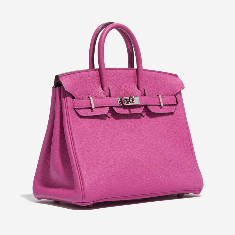 Pre-owned Hermès bag Birkin 25 Togo Magnolia Pink, Violet Side Front | Sell your designer bag on Saclab.com