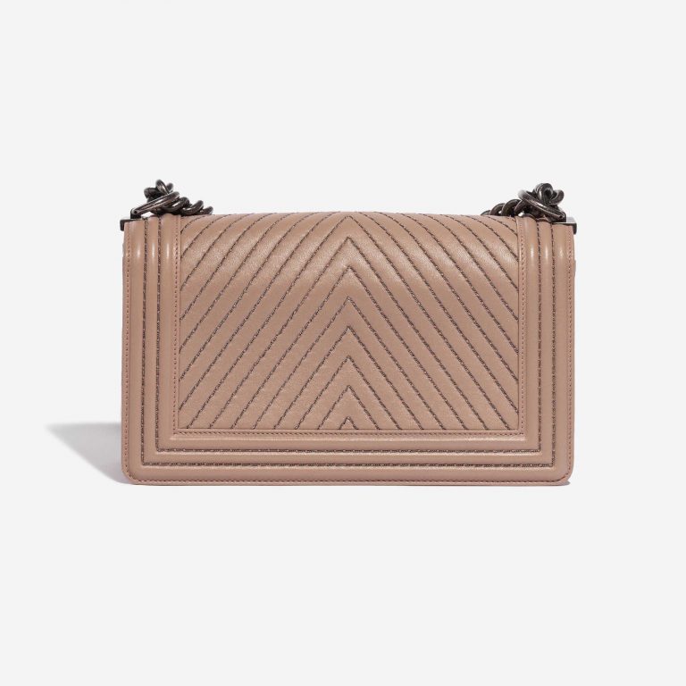 Pre-owned Chanel bag Boy Old Medium Lamb Ash Rose Rose Back | Sell your designer bag on Saclab.com