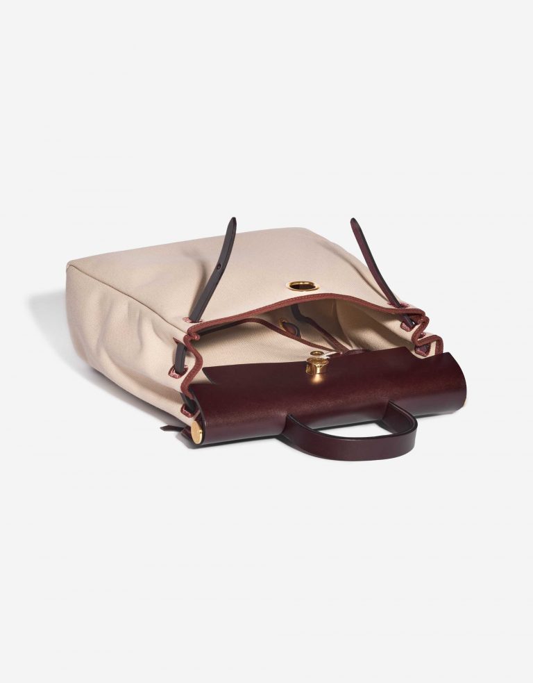 Pre-owned Hermès bag Herbag Backpack Toile Beton / Rouge Sellier Grey Inside | Sell your designer bag on Saclab.com