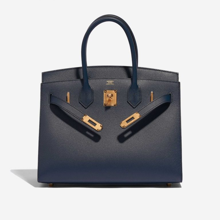 Pre-owned Hermès bag Birkin 30 Epsom Blue Indigo Blue Front Open | Sell your designer bag on Saclab.com