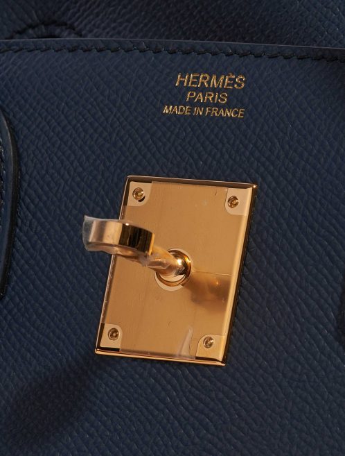 Pre-owned Hermès bag Birkin 30 Epsom Blue Indigo Blue Logo | Sell your designer bag on Saclab.com