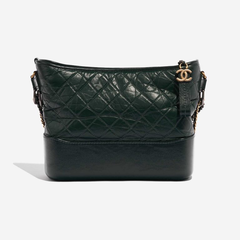 Pre-owned Chanel bag Gabrielle Large Aged Calf Green Black Back | Sell your designer bag on Saclab.com