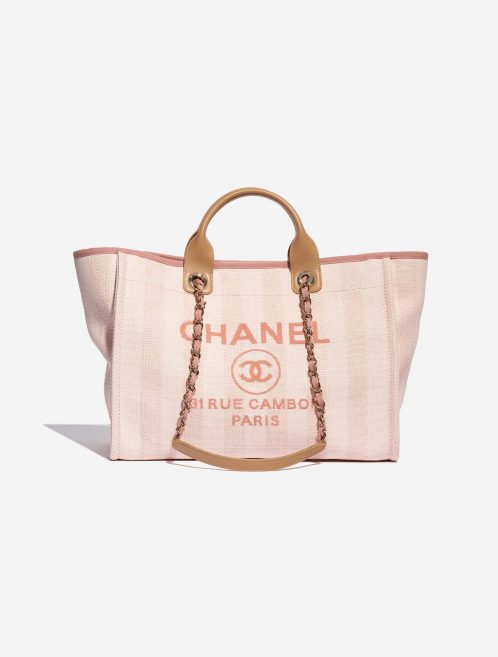 Pre-owned Chanel bag Deauville Medium Canvas Pink Pink, Rose Front | Sell your designer bag on Saclab.com