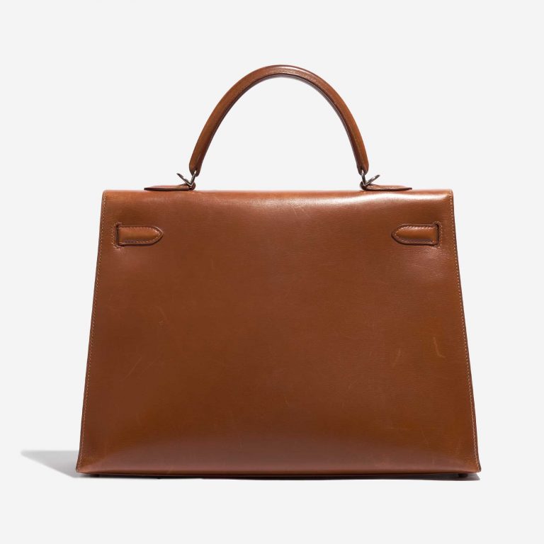 Pre-owned Hermès bag Kelly 35 Box Fauve Brown Back | Sell your designer bag on Saclab.com