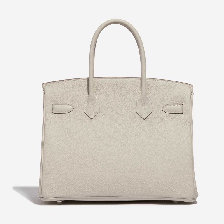 Pre-owned Hermès bag Birkin 30 HSS Togo Craie / Blue Glacier Beige Back | Sell your designer bag on Saclab.com