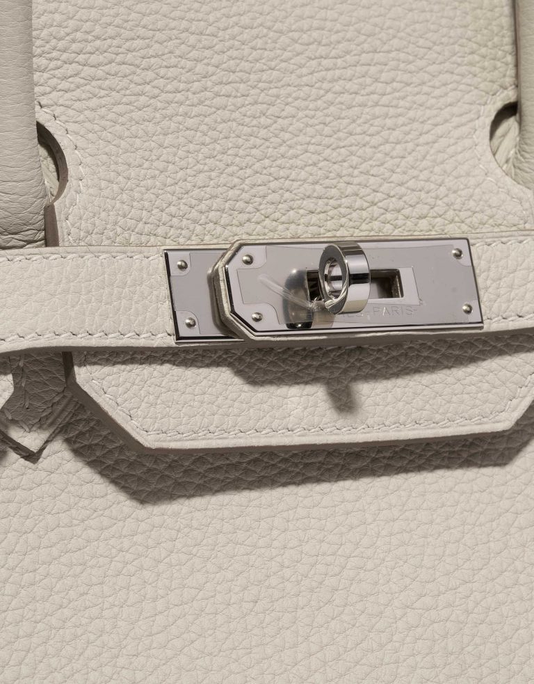 Pre-owned Hermès bag Birkin 30 HSS Togo Craie / Blue Glacier Beige Closing System | Sell your designer bag on Saclab.com