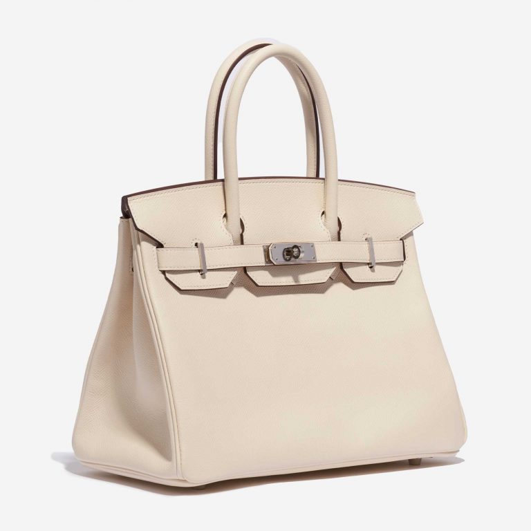 Pre-owned Hermès bag Hermes Birkin 30 Epsom Nata Beige, White Side Front | Sell your designer bag on Saclab.com