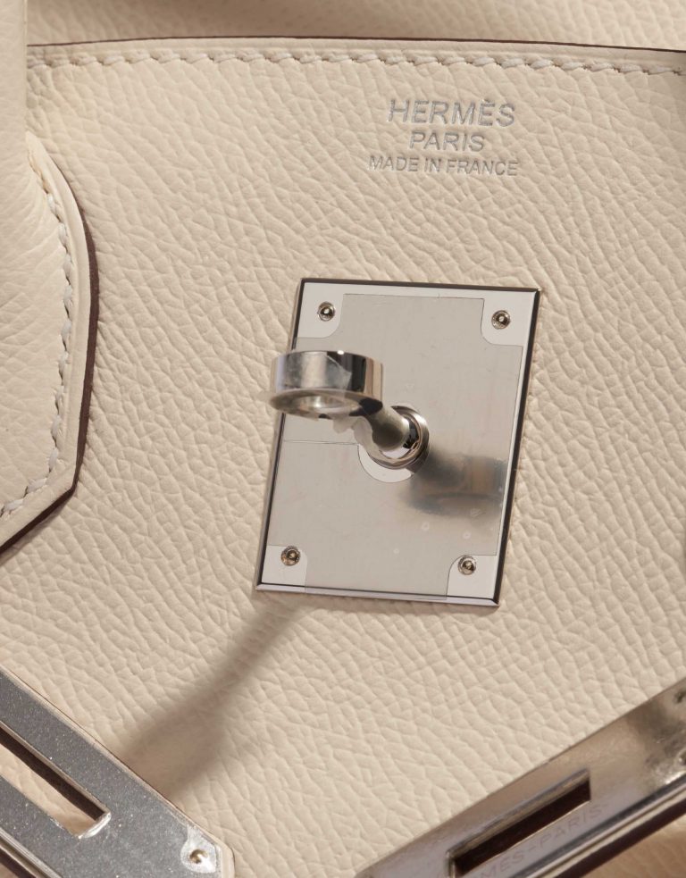 Pre-owned Hermès bag Hermes Birkin 30 Epsom Nata Beige, White Logo | Sell your designer bag on Saclab.com